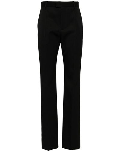 Bottega Veneta Pressed-crease Wool Straight Pants - Black