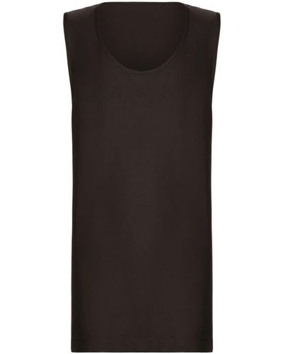 Dolce & Gabbana Débardeur en soie à encolure ronde - Noir