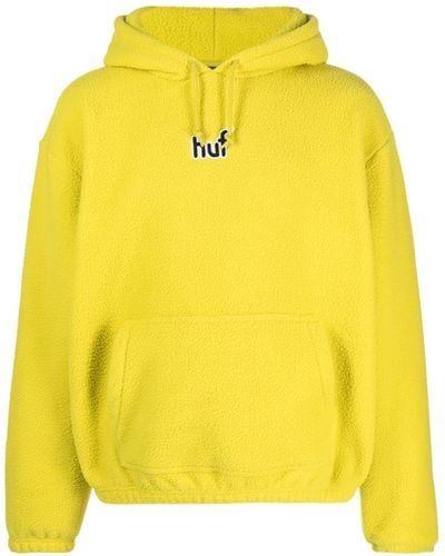 Huf Griffith Logo-embroidered Sherpa-fleece Hoodie - Yellow