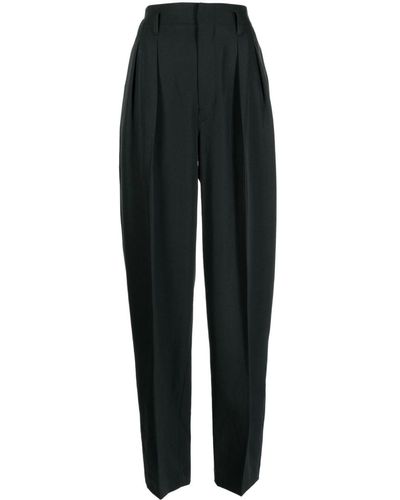 Lemaire Pleated-waist Virgin-wool Pants - Black