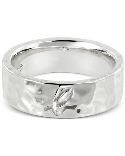 agnès b. Textured Band Ring - White