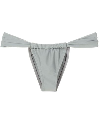 Amir Slama Gathered Low-waisted Bikini Bottoms - Grey