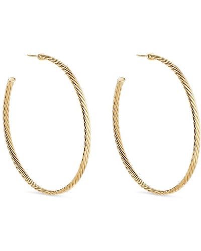 David Yurman 18kt Yellow Gold Cable Hoop Earrings - Metallic