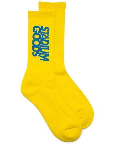 Stadium Goods Logo "cal" Crew Socks - Yellow