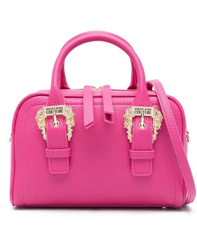 Versace Logo-engraved Decorative-buckle Tote Bag - Pink