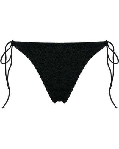 Mc2 Saint Barth Norah Crinkled Bikini Bottoms - Black