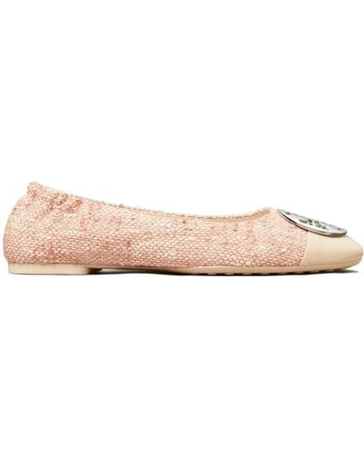 Tory Burch Claire Double T Ballerina Shoes - Pink
