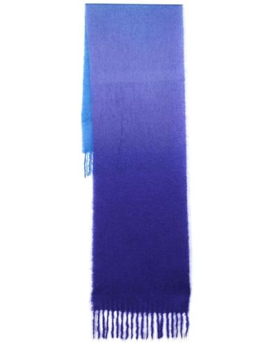 Ganni Gradient-effect Mohair-blend Scarf - Purple