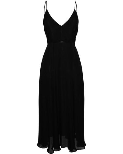 Kiki de Montparnasse Georgette Silk Slip Dress - Black