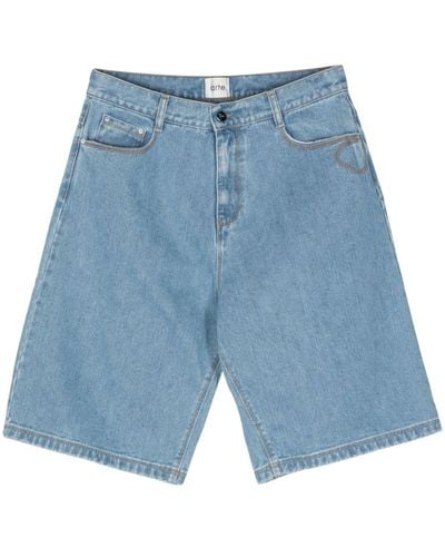 Arte' Medium-wash Denim Shorts - Blue