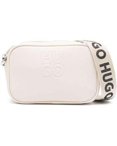 HUGO Logo-embossed Cross Body Bag - Natural