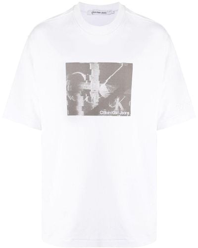 Calvin Klein Logo-print Short-sleeve T-shirt - White