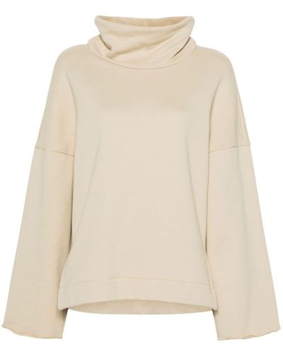 Gauchère High-neck Cotton Sweatshirt - Natural