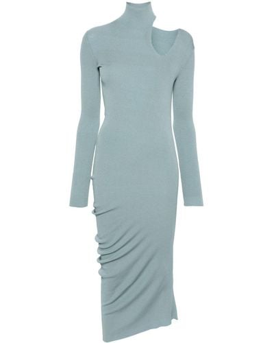 Fendi Asymmetric Cut-out Midi Dress - Blue