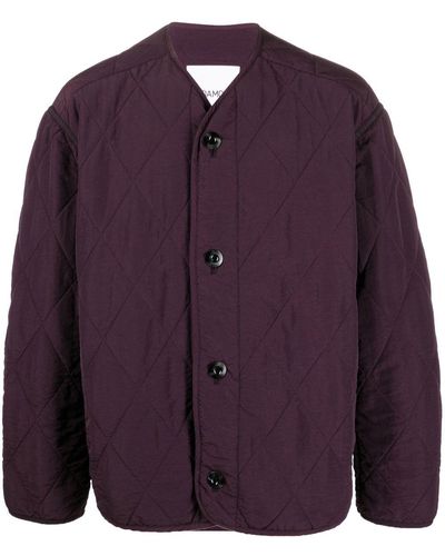 OAMC Liner Short Padded Collarless Jacket - Purple