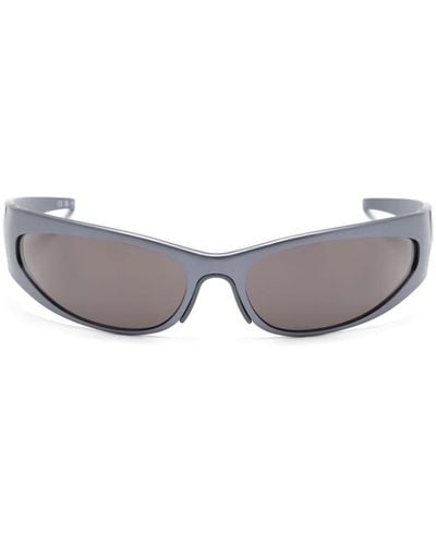 Balenciaga Verspiegelte REVERSE XPANDER 2.0 Sonnenbrille im Biker-Look - Grau
