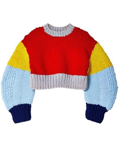 Loewe Multicolor Wool Sweater - Red