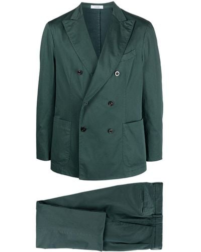 Boglioli Doppelreihiger Anzug mit steigendem Revers - Grün