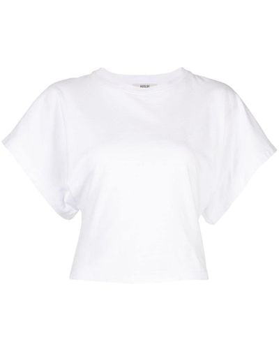 Agolde Britt Dolman-sleeve Cotton T-shirt - White