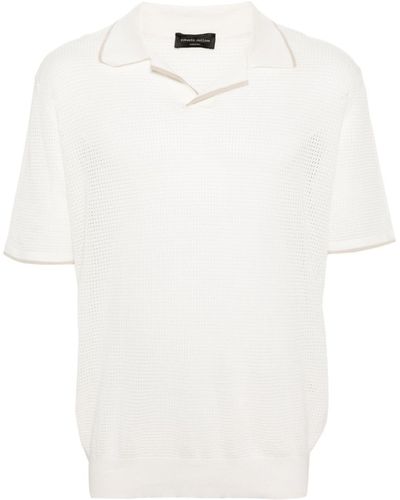 Roberto Collina Open-knit Cotton Polo Shirt - White