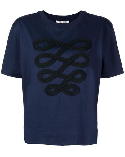 Ports 1961 T-shirt con decorazione - Blu