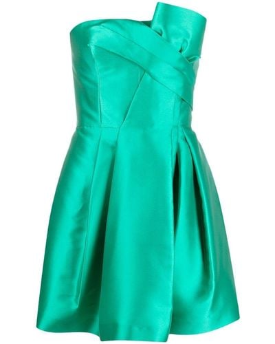 Alberta Ferretti Gathered-detail Strapless Minidress - Green