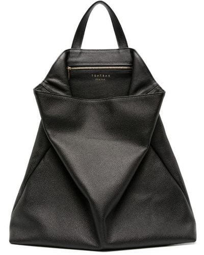 Tsatsas Fluke Draped Leather Bag - Black