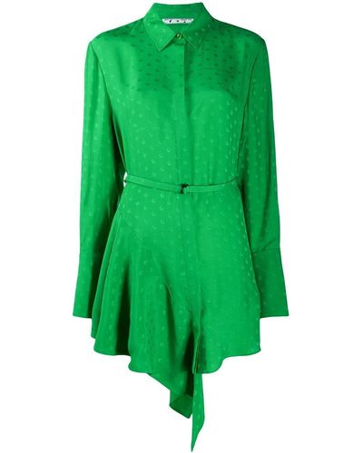 Off-White c/o Virgil Abloh Asymmetrical Dress Green No Color - Groen