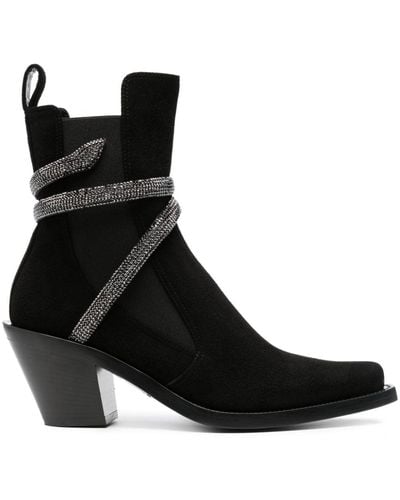 Rene Caovilla Suede Boot - Black