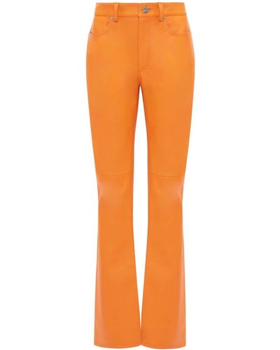 JW Anderson Pantaloni svasati in pelle - Arancione