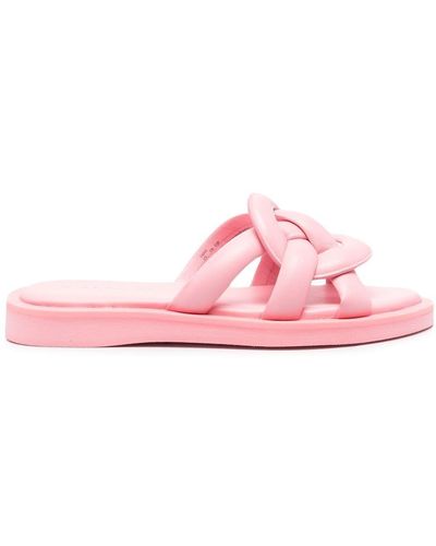 COACH Georgie Open Toe Leather Sandals - Pink