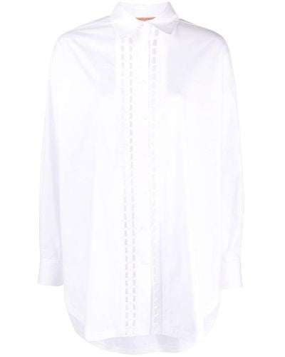 Ermanno Scervino Embroidered-insert Cotton Shirt - White