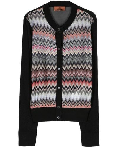 Missoni Button-up Vest Met Zigzagpatroon - Zwart