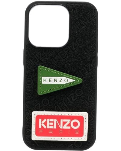 KENZO Touch-strap Logo-patch Iphone 14 Pro Case - Black