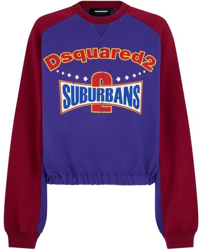 DSquared² Sweater Met Grafische Print - Blauw