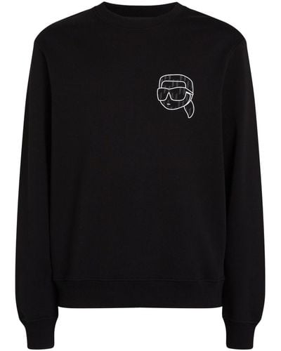 Karl Lagerfeld Ikonik 2.0 Sweatshirt mit Monogramm-Print - Schwarz