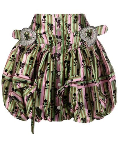 Chopova Lowena Floral-print Puffball Skirt - Green