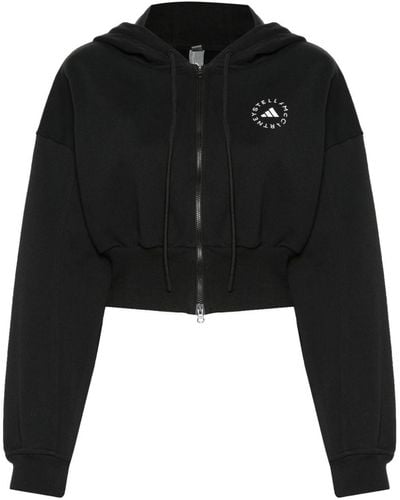 adidas By Stella McCartney Logo-print Hooded Jacket - Black