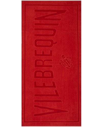Vilebrequin Sand Logo-jacquard Beach Towel - Red