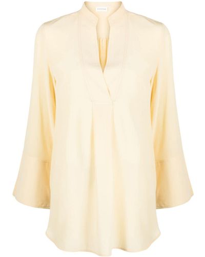 By Malene Birger Silk Bell-sleeves Blouse - Natural