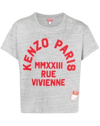 KENZO T-shirt boxy ' Rue Vivienne' - Gris