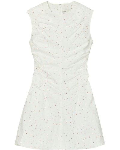 Tory Burch Popeline-Kleid mit Blumenmotiv - Weiß