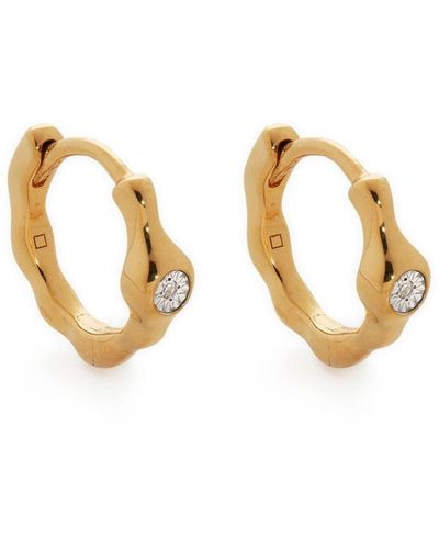 Monica Vinader Siren Diamond huggie Earrings - Metallic