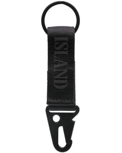 Stone Island Schlüsselanhänger mit vorstehendem Logo - Schwarz