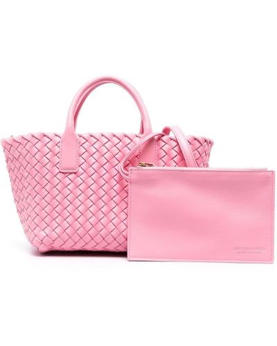 Bottega Veneta Mini Cabat Leather Tote Bag - Pink