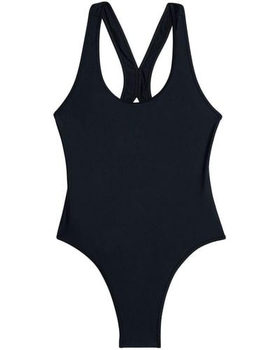 Ami Paris Plain One-piece Swimsuit - Blue