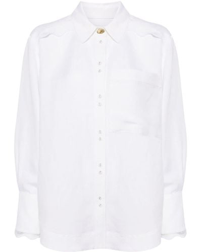 Aje. Lattice-trim Canvas Shirt - White