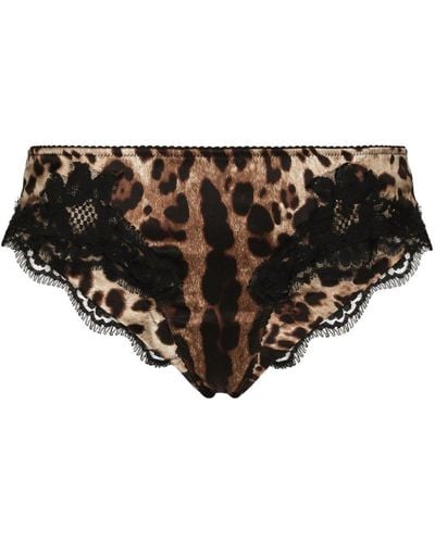 Dolce & Gabbana Leopard-print Briefs - Black