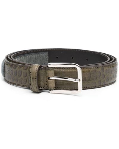 Magliano Crocodile-effect Leather Belt - Black