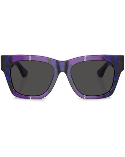Burberry Checkered Wayfarer-frame Sunglasses - Blue